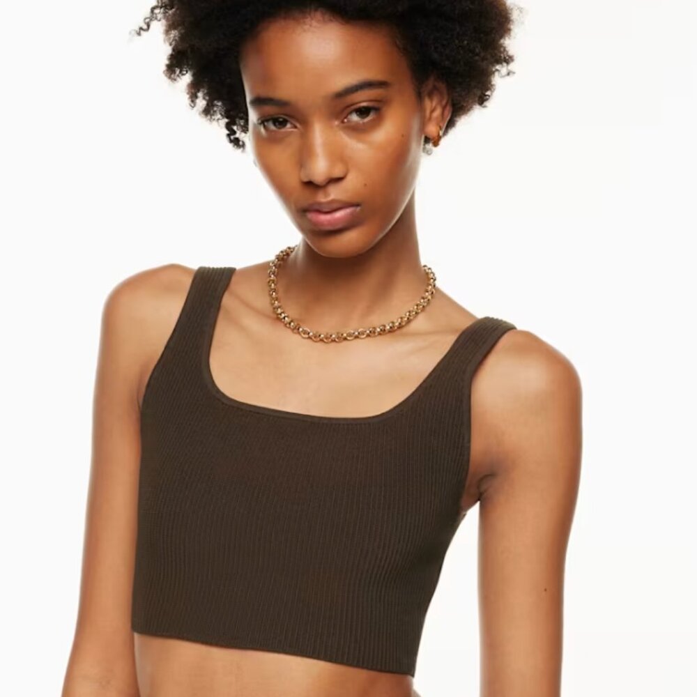 Aritzia Sculpt Knit Squareneck Cropped Tank